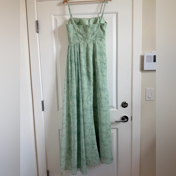 Elegant Sage Green Floral Gown by Birdy Grey - Picture 4 of 8